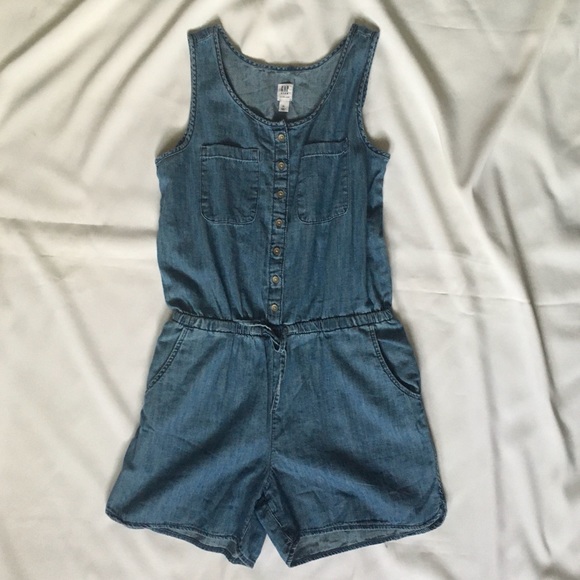 GAP Chambray Sleeveless Romper - Picture 1 of 4